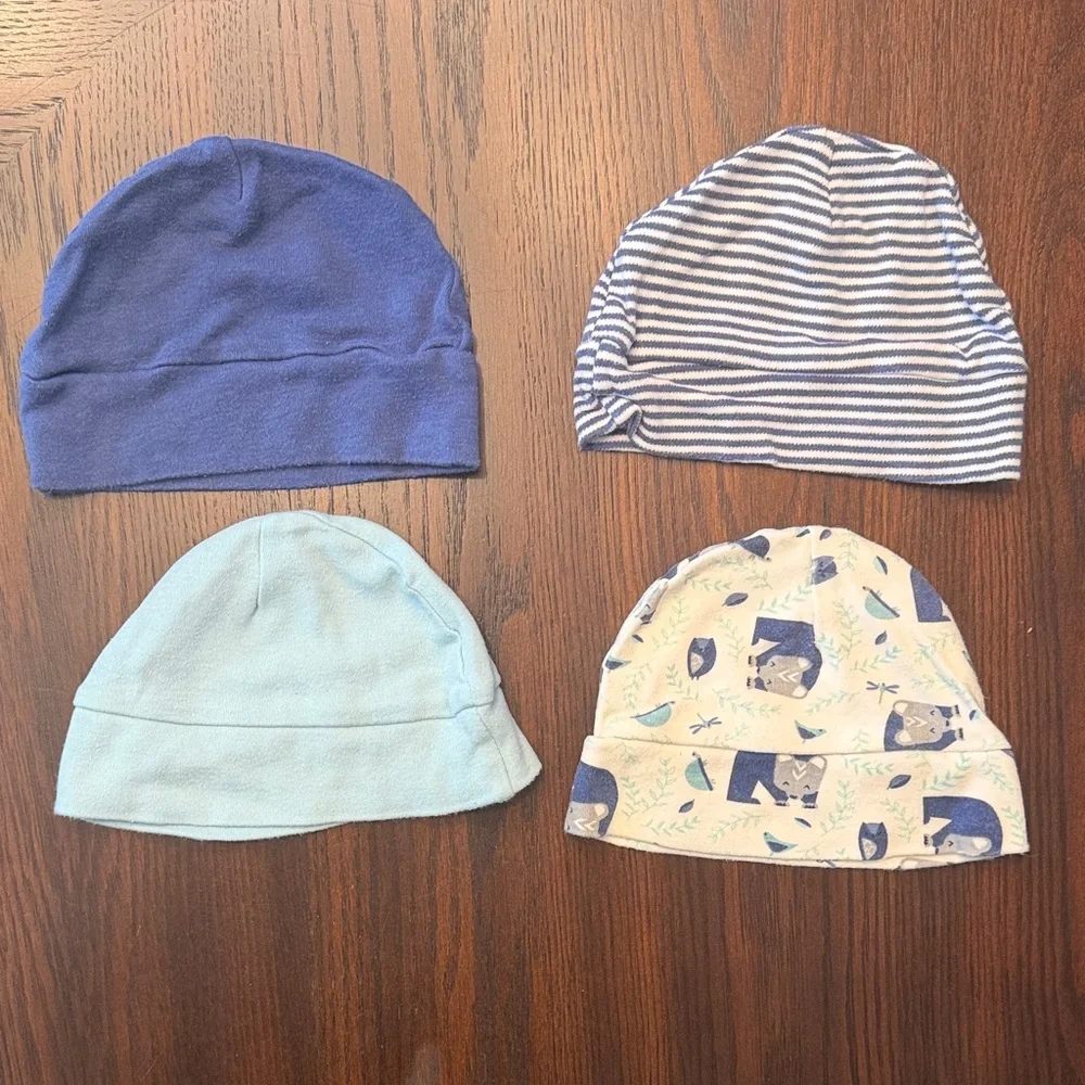 Touched by Nature Organic Cotton Baby Set 8 Pc Outfit Bundle 0-6M Blue